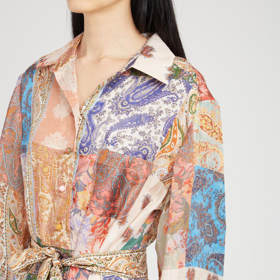 Abito lungo in tessuto multicolor