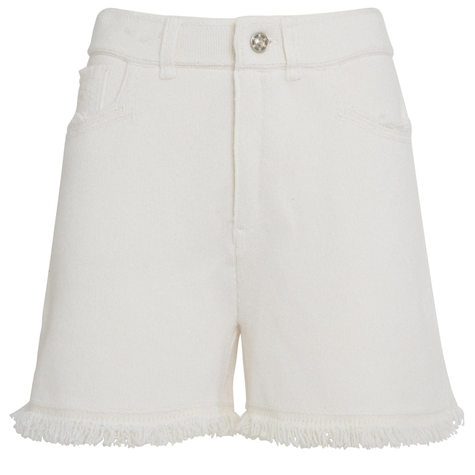 Beige wool shorts