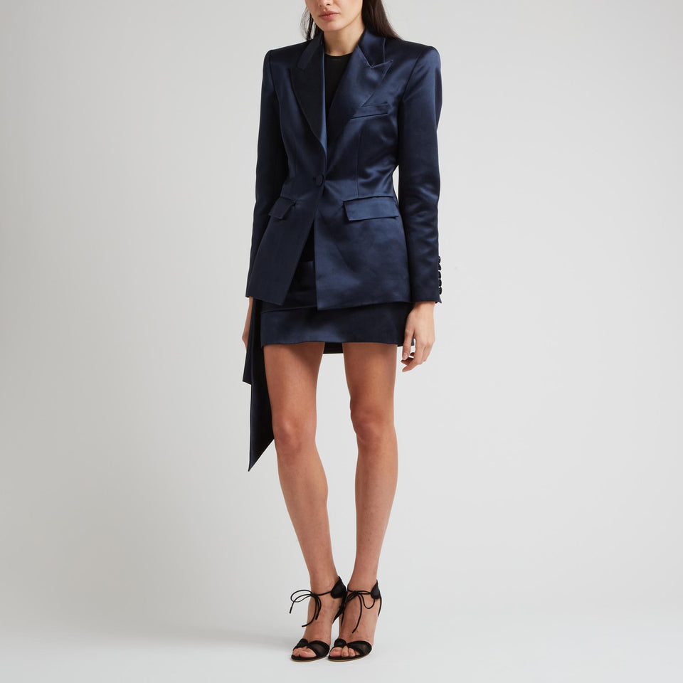 Blazer in raso blu