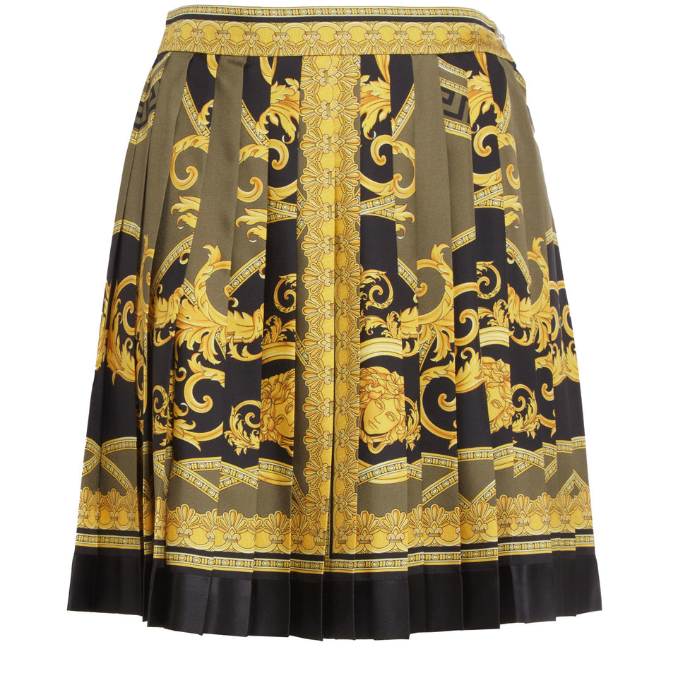 ''La Coupe Des Dieux'' skirt in gold silk