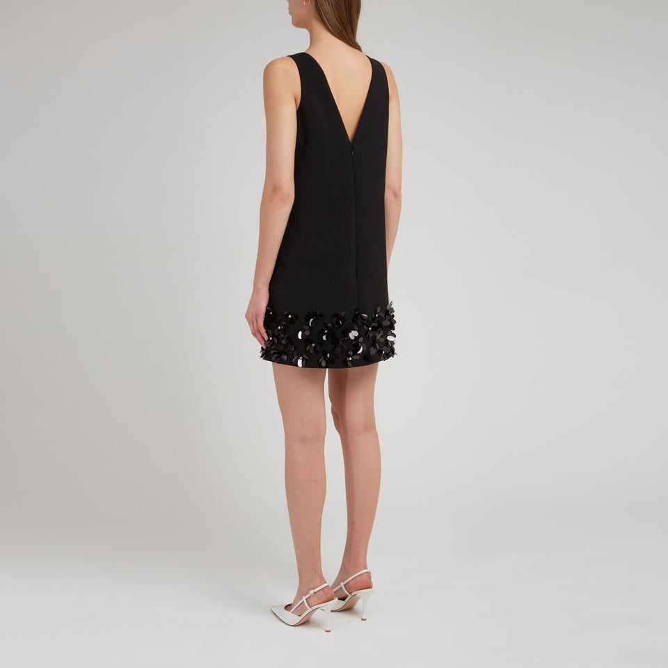 Short dress in black fabric