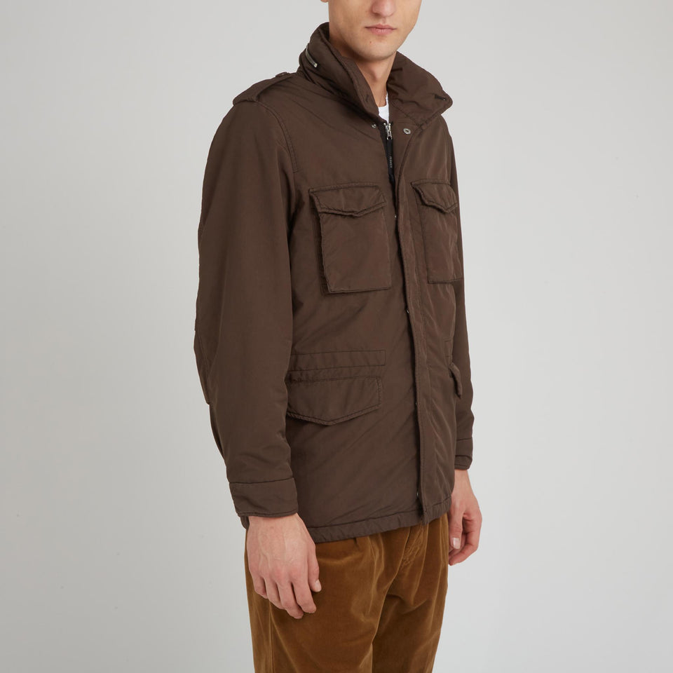 Giubbino in tessuto marrone