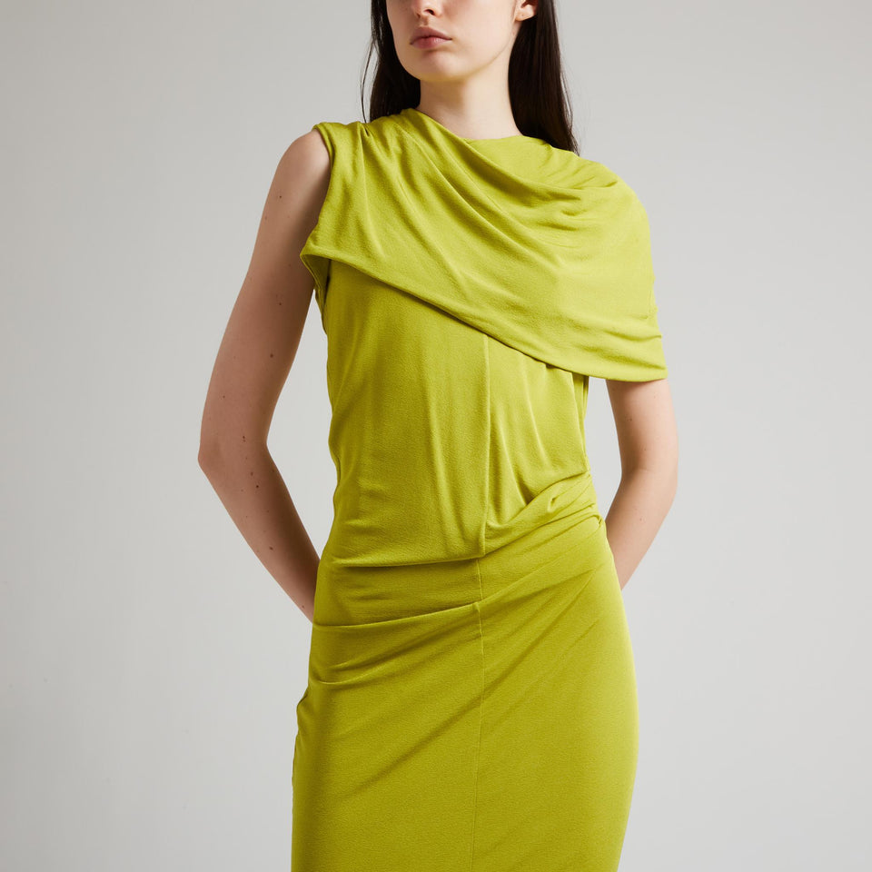 Abito lungo in tessuto verde