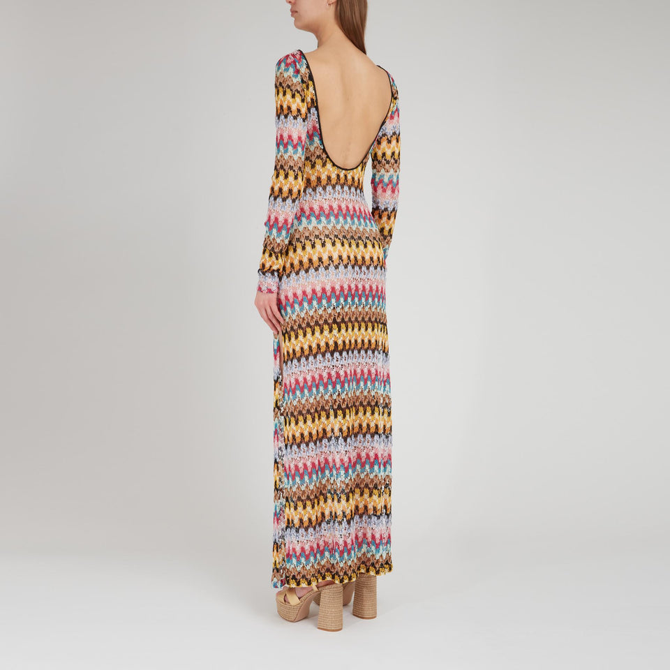 Maxi abito in tessuto multicolor