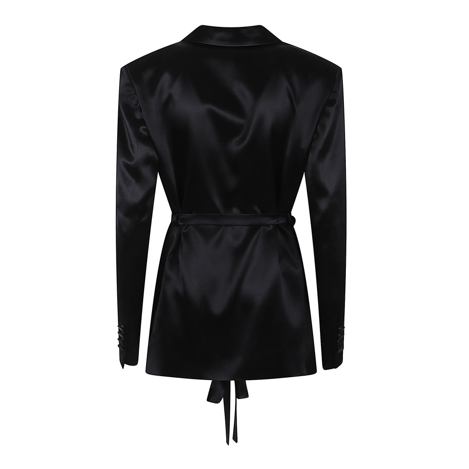 Blazer a kimono in raso nero TM183006A TNV127999 THE ANDAMANE 