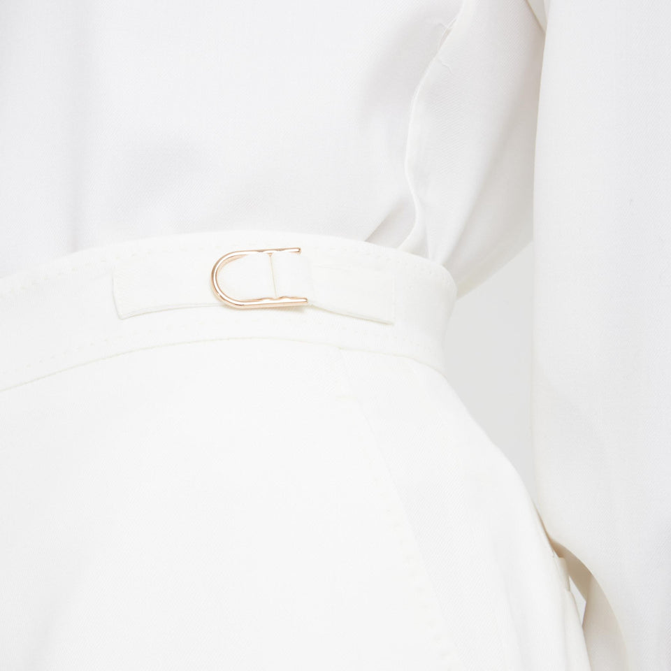 "Vesta" trousers in ivory wool