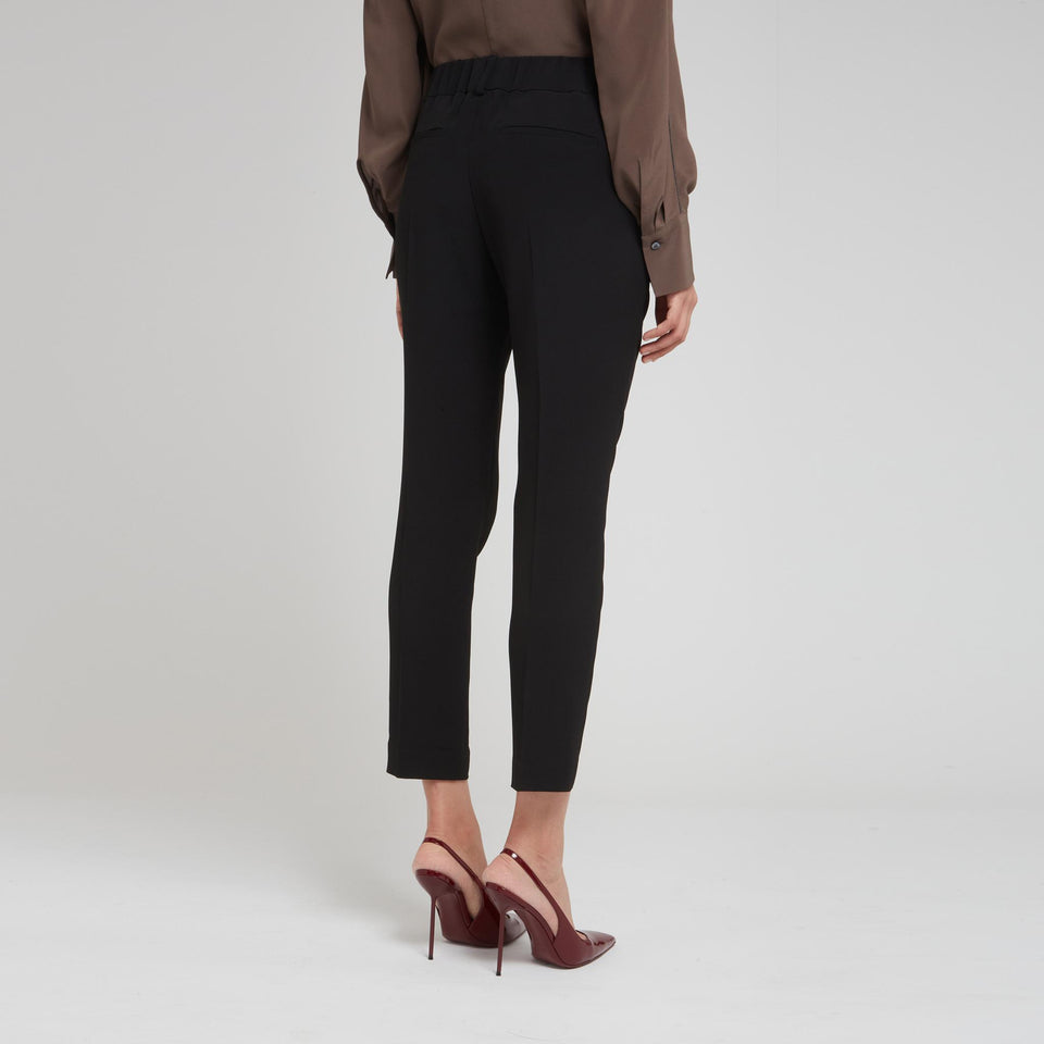 Pantalone in seta nero MA029P1673 C101 BRUNELLO CUCINELLI 