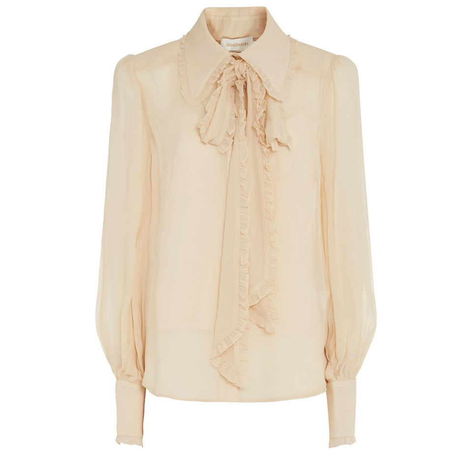 Beige silk "Georgette" shirt
