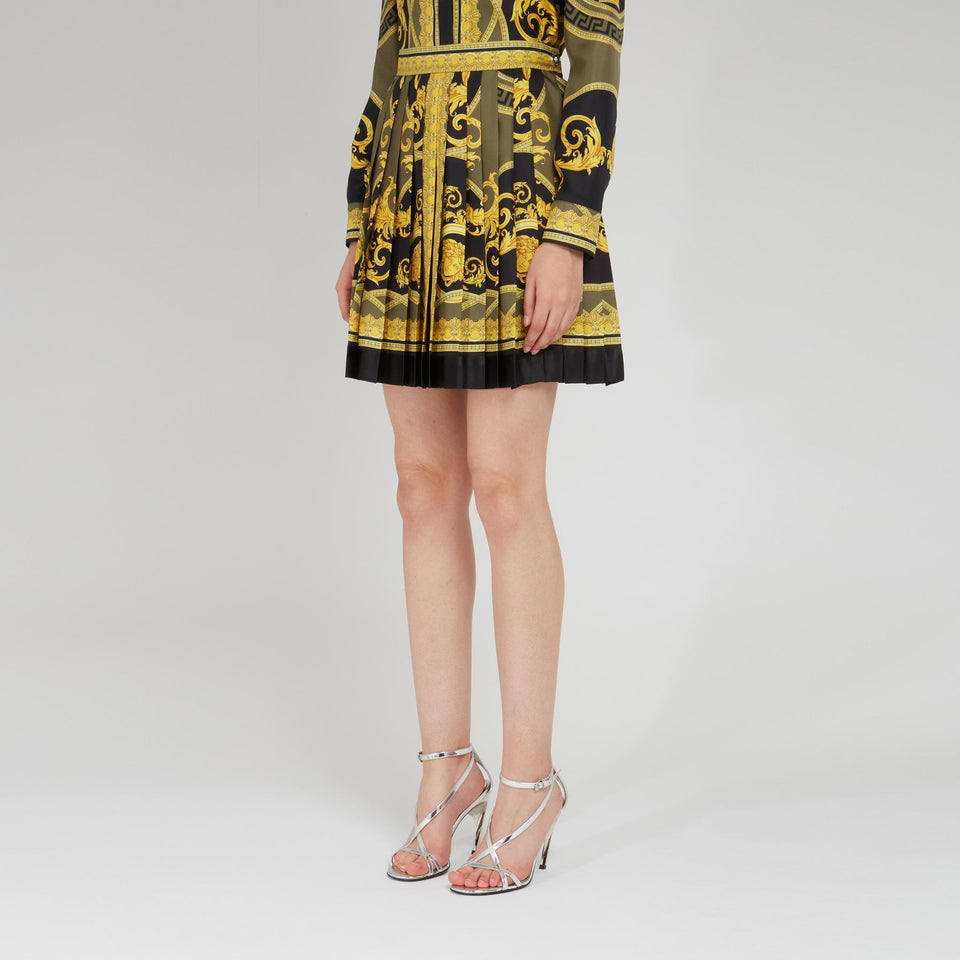 ''La Coupe Des Dieux'' skirt in gold silk