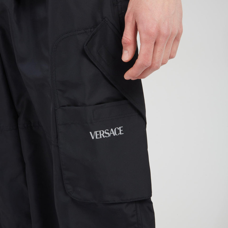 Pantalone cargo in nylon nero