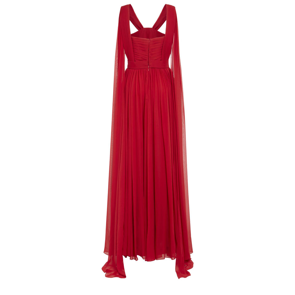 Abito lungo in seta rossa 13660 CARDINALS ELIE SAAB 