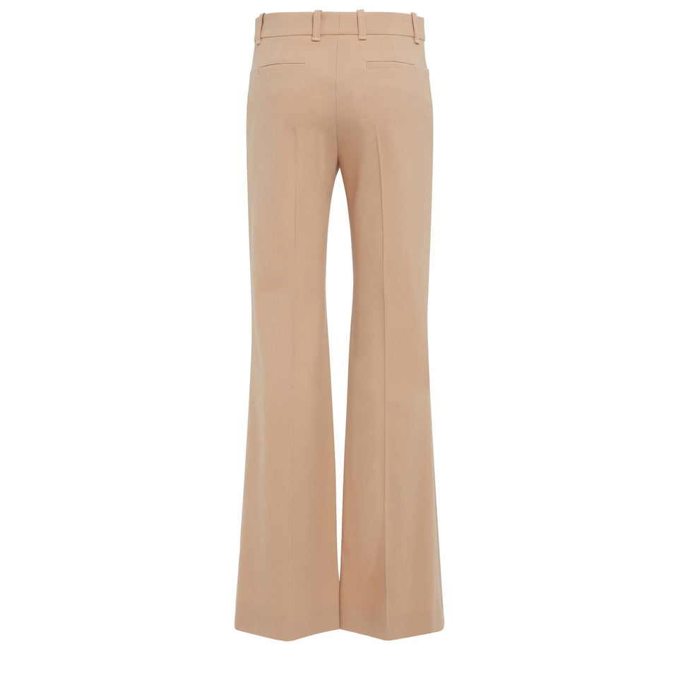 Pantalone in lana beige