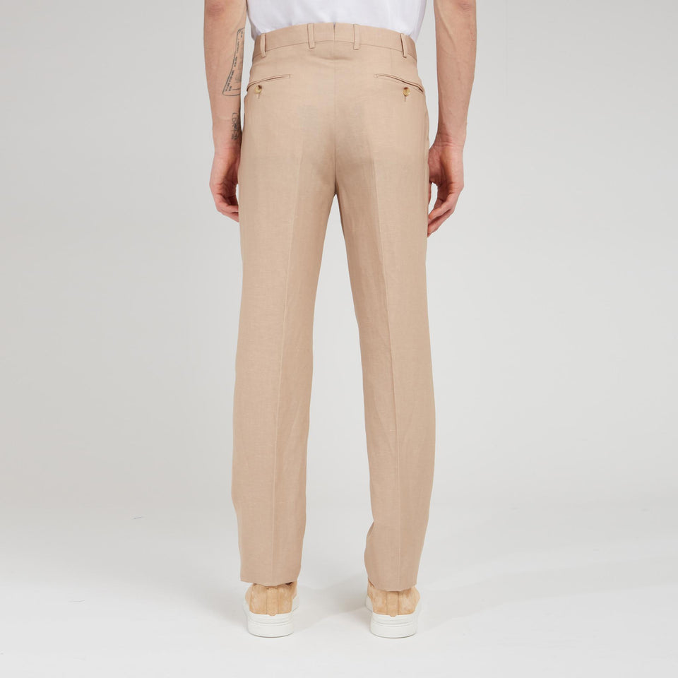 Beige poplin pants