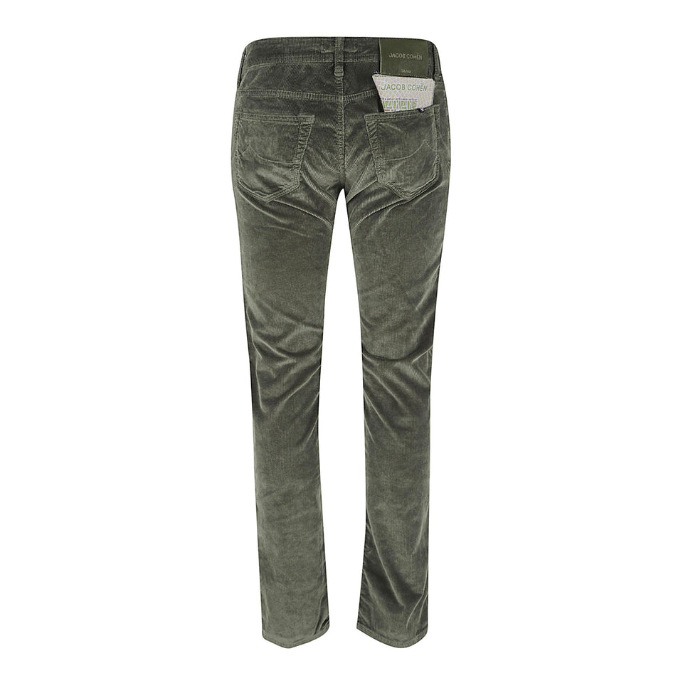 Pantalone in velluto verde QE006036 S3653R40 JACOB COHEN 