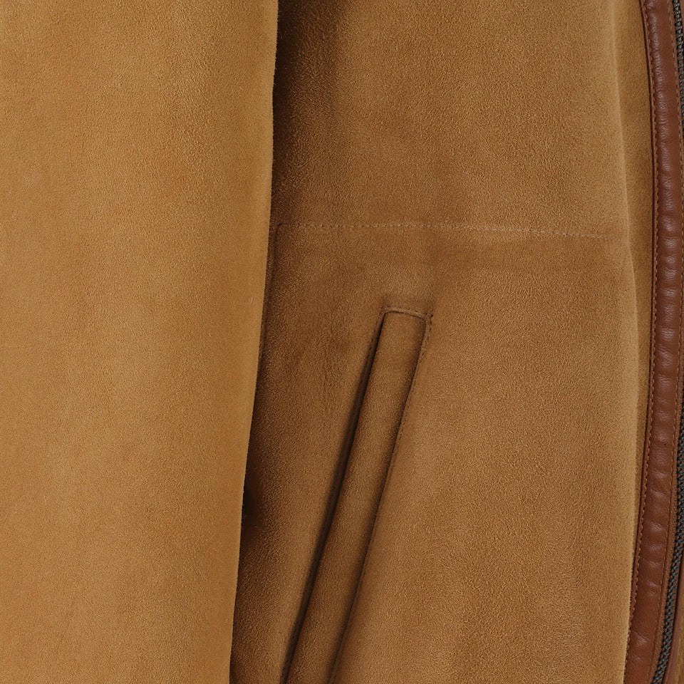 Bomber in suede beige EVA CURLYCAMEL ENES 