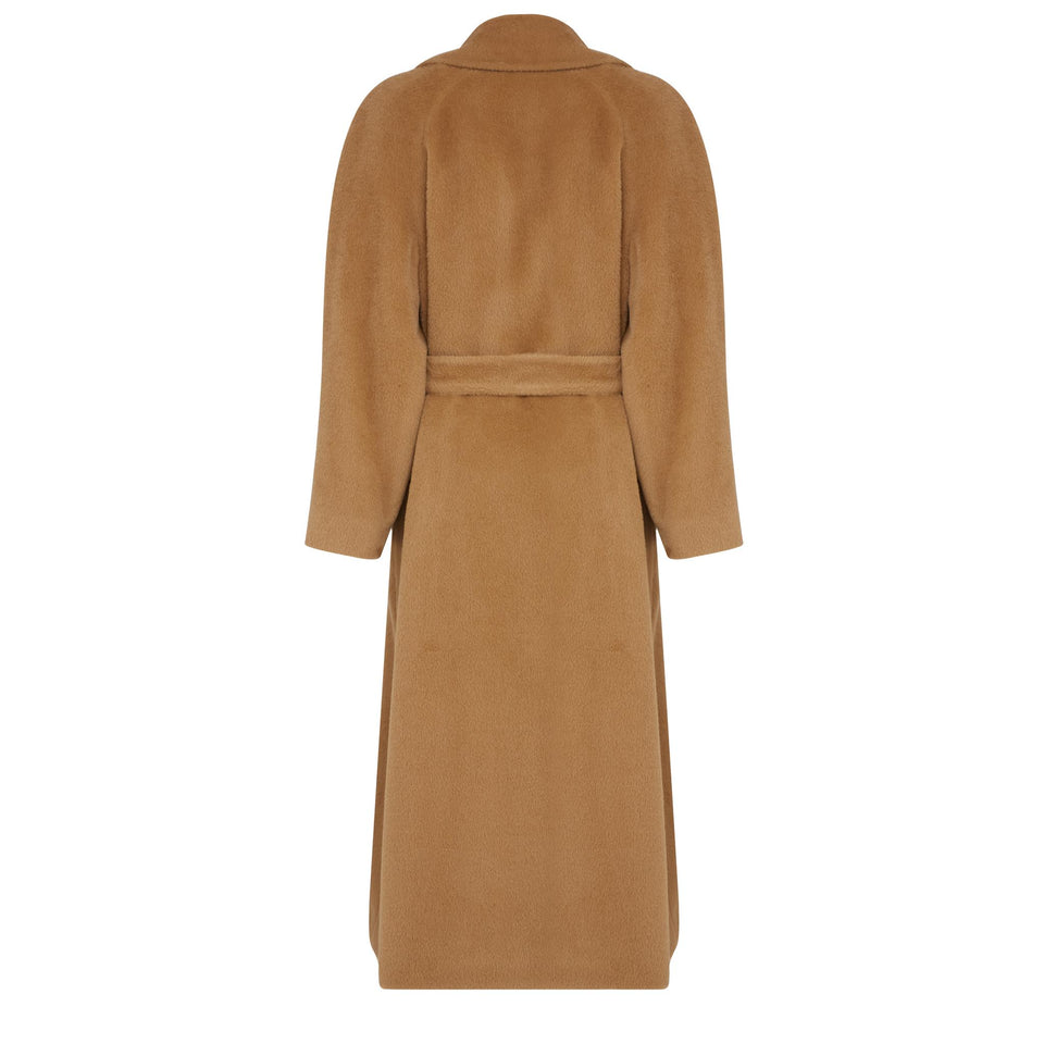 Beige wool double breasted coat