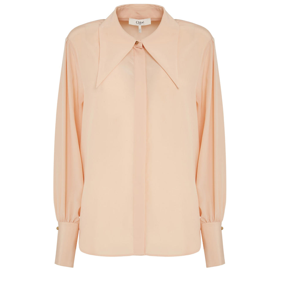 Camicia in seta rosa