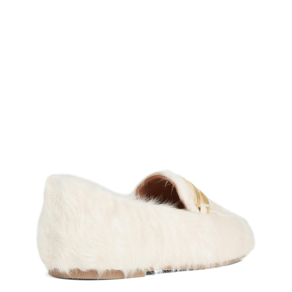 Mocassino in pelliccia sintetica bianco FYBFLAM0 SSLPANNA AQUAZZURA 