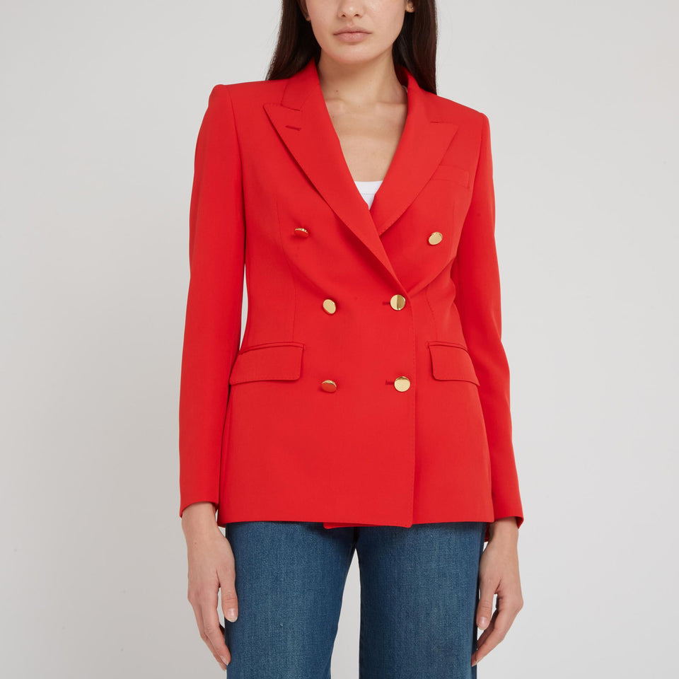 Giacca doppio petto ''J-Parigi'' in tessuto rossa