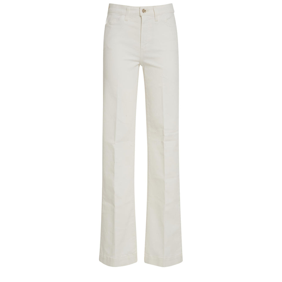 Jeans svasato "Leenah" in denim bianco
