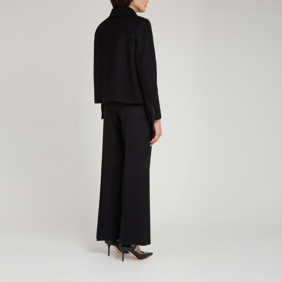 Black cashmere double breasted coat