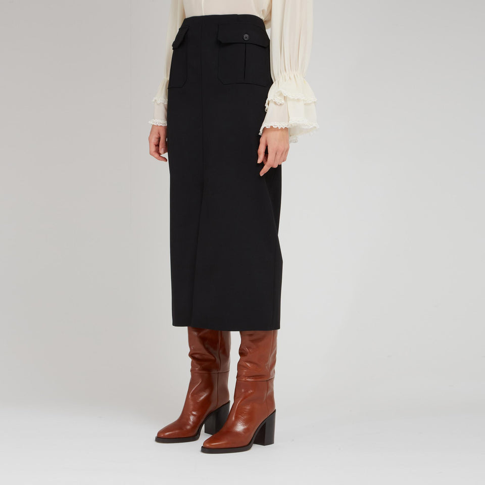 Gonna lunga in lana nera