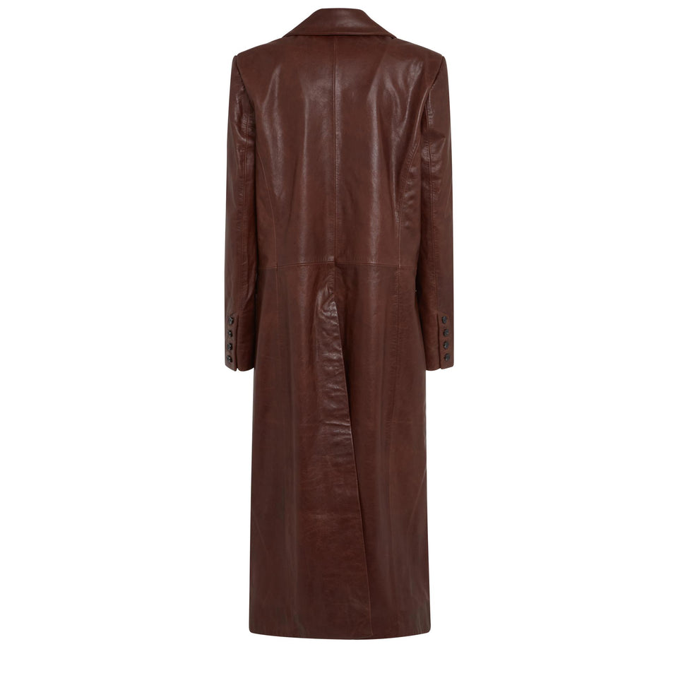"Tilo" Brown Leather Coat