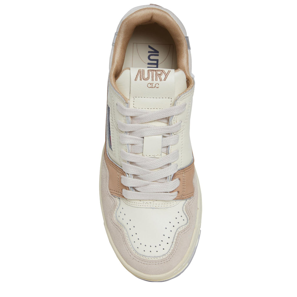 Sneakers "CLC low" in pelle multicolor ROLW UN05NATURAL/SILVER AUTRY 