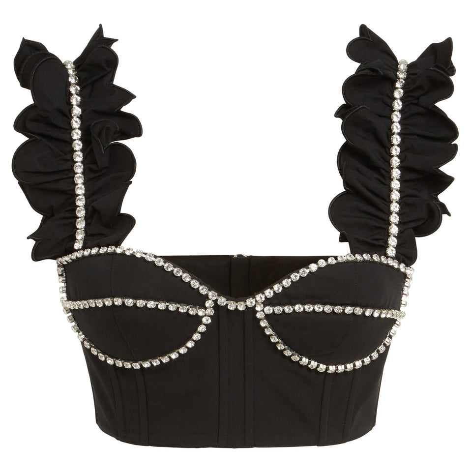 Top crop in cotone bianco - GIO MORETTI