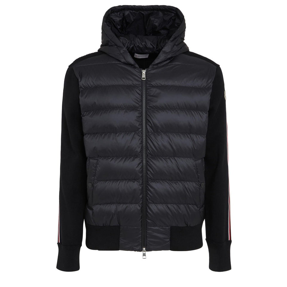 Black fabric cardigan