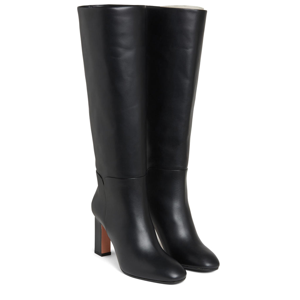 Stivale "Sellier" in pelle nero SELMIDB0 CFIBLACK AQUAZZURA 