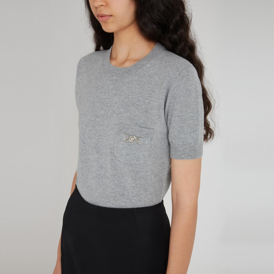 ''La Medusa'' T-shirt in grey wool
