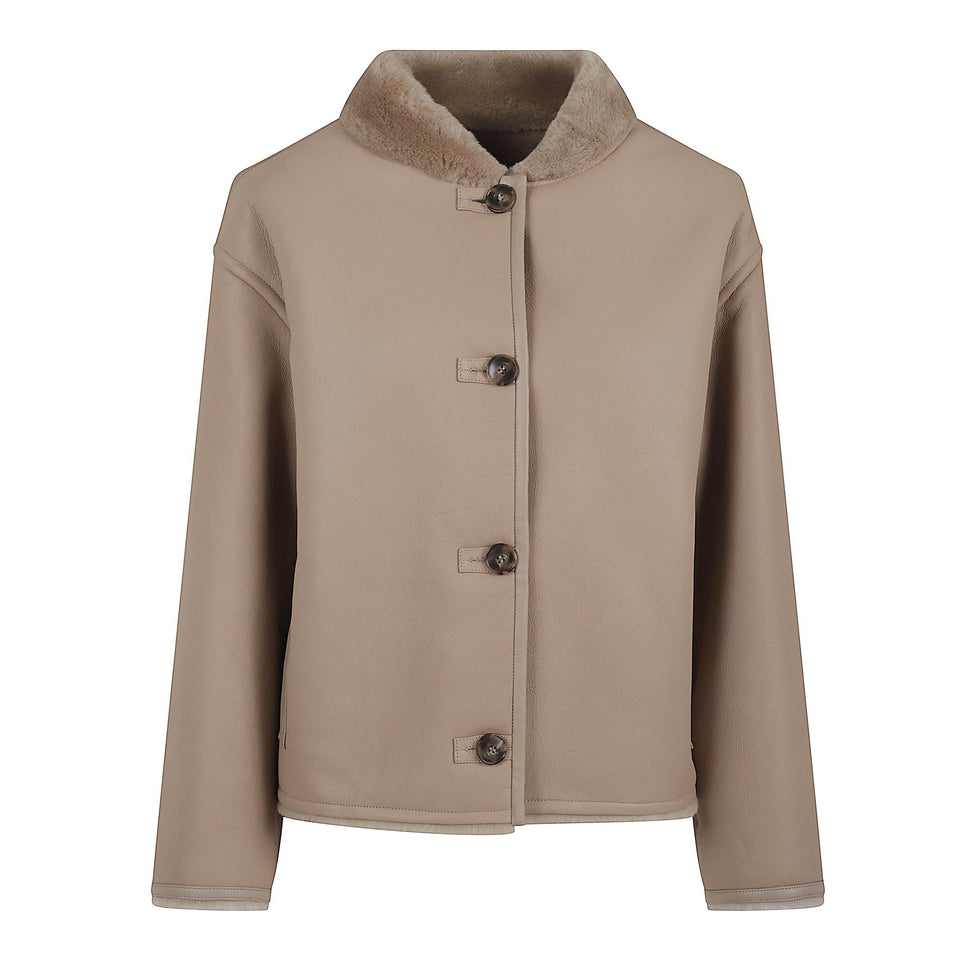 Giacca reversibile in shearling beige 26WYV62962MESI A2261 SALOMON 