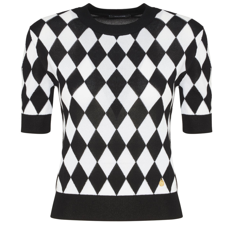 Maglia in tessuto bianca e nera