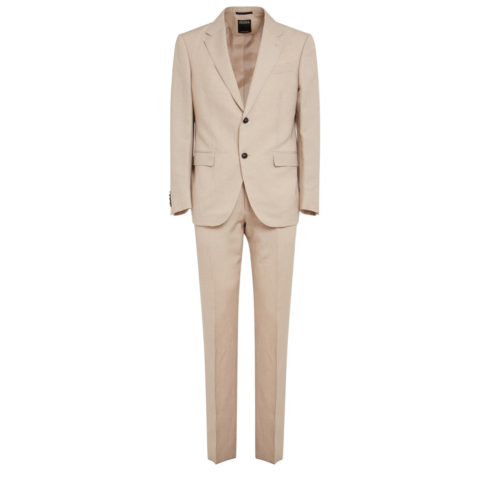 Abito in cotone beige