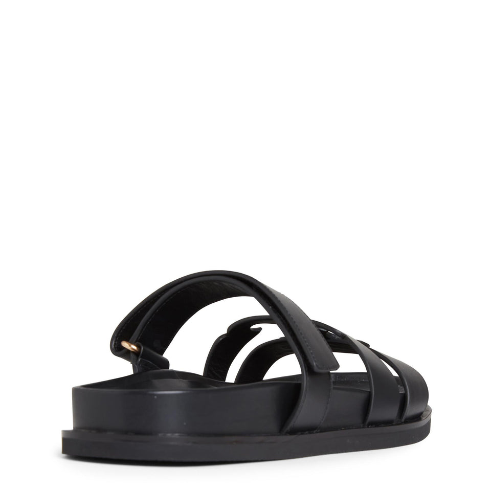 Sandalo "Ines" in pelle neri 161636 006 TORY BURCH 