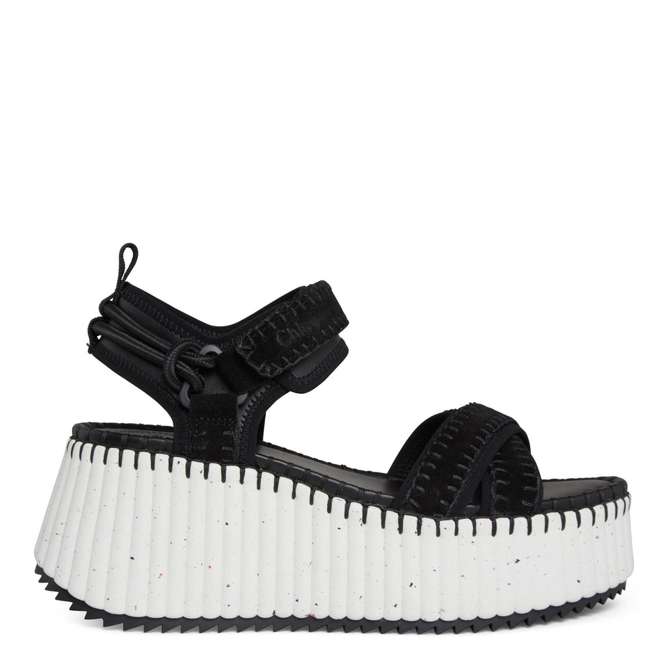 Sandali ''Nama'' in suede neri CHC24S870HT 001 CHLOE 