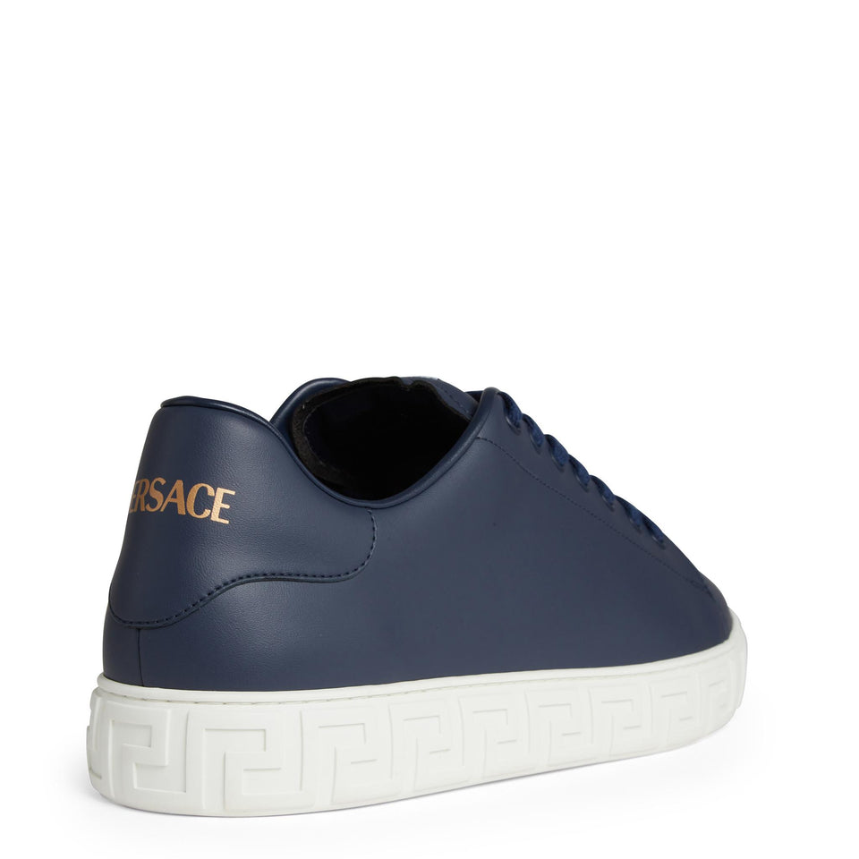 Sneakers in pelle blu 1014460 1A096081U330 VERSACE 