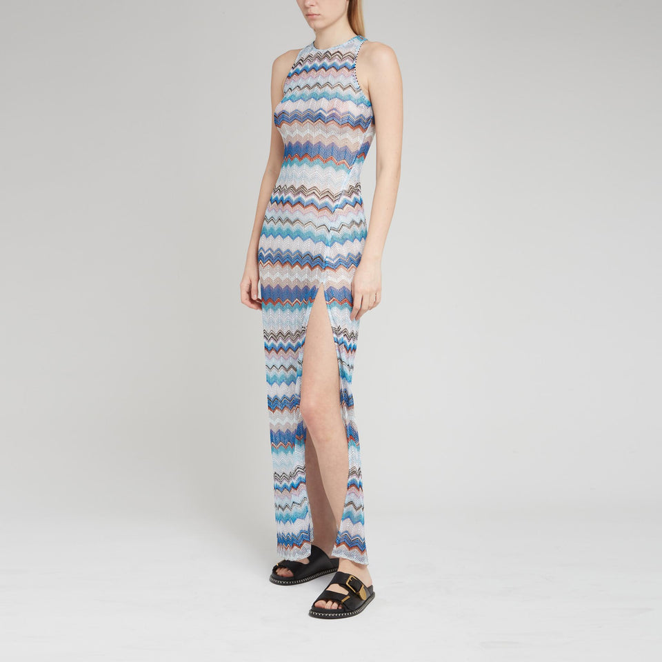 Abito lungo in tessuto multicolor