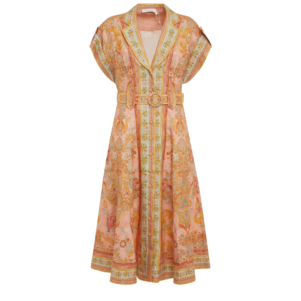 "Acacia" dress in multicolored linen
