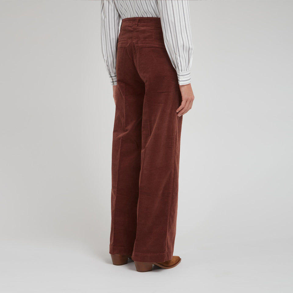 "Sasha" trousers in brown fabric