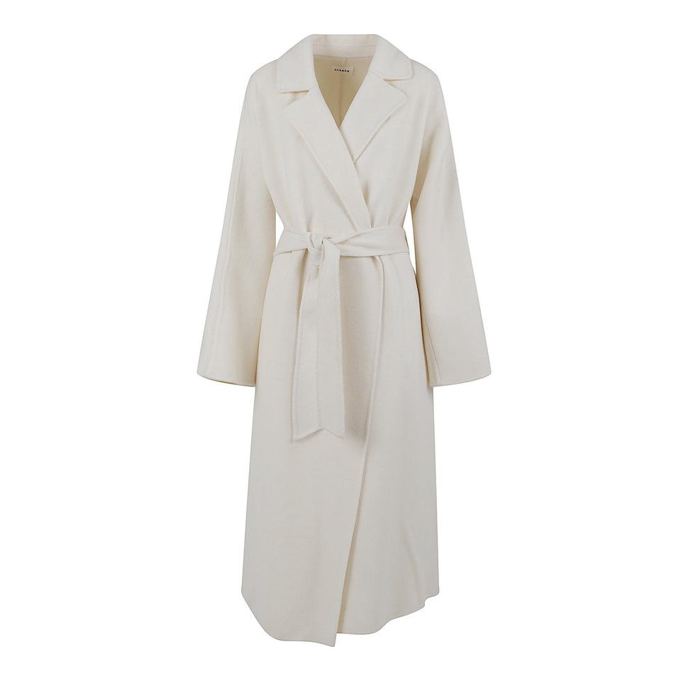 Cappotto doppio petto in lana panna D431549 LEAK25002 P.A.R.O.S.H. 