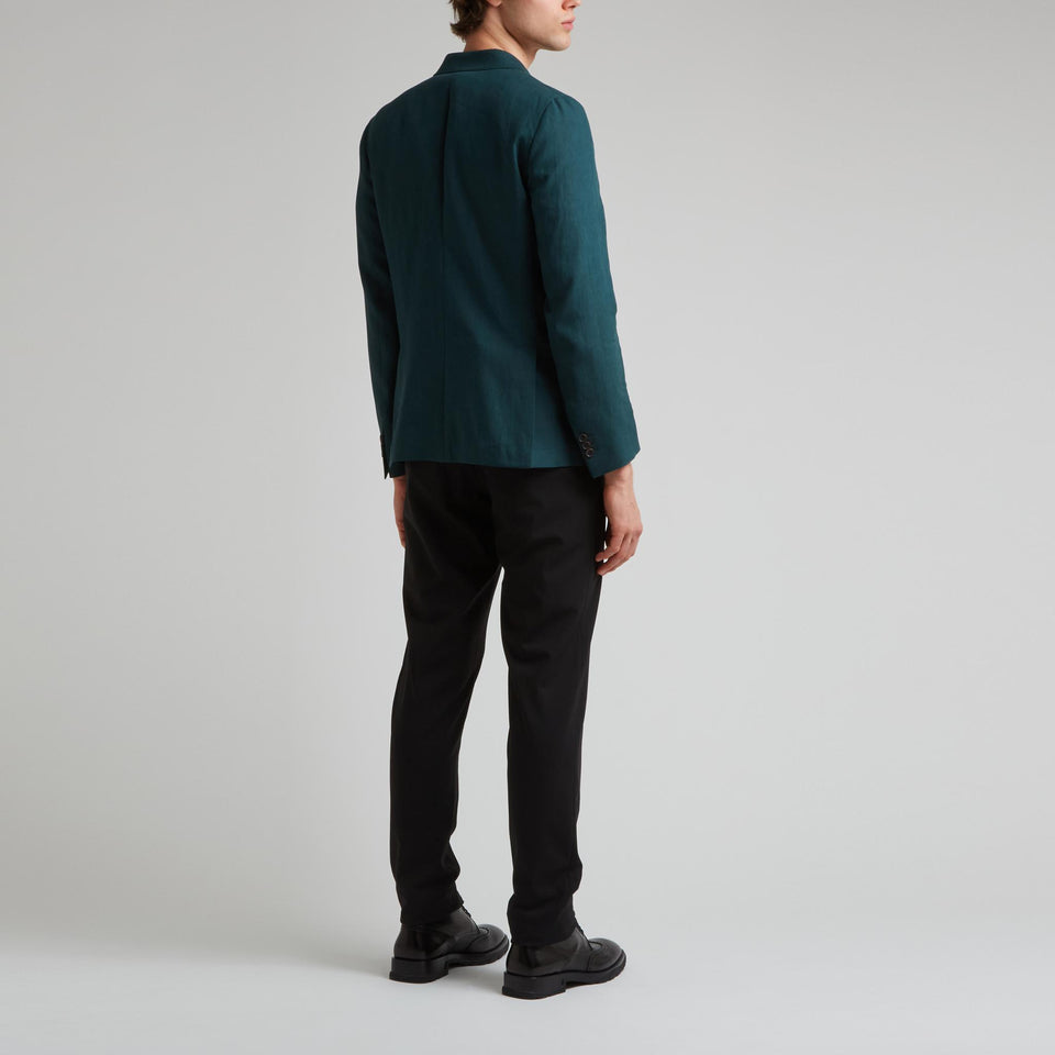 Giacca doppio petto in lana verde