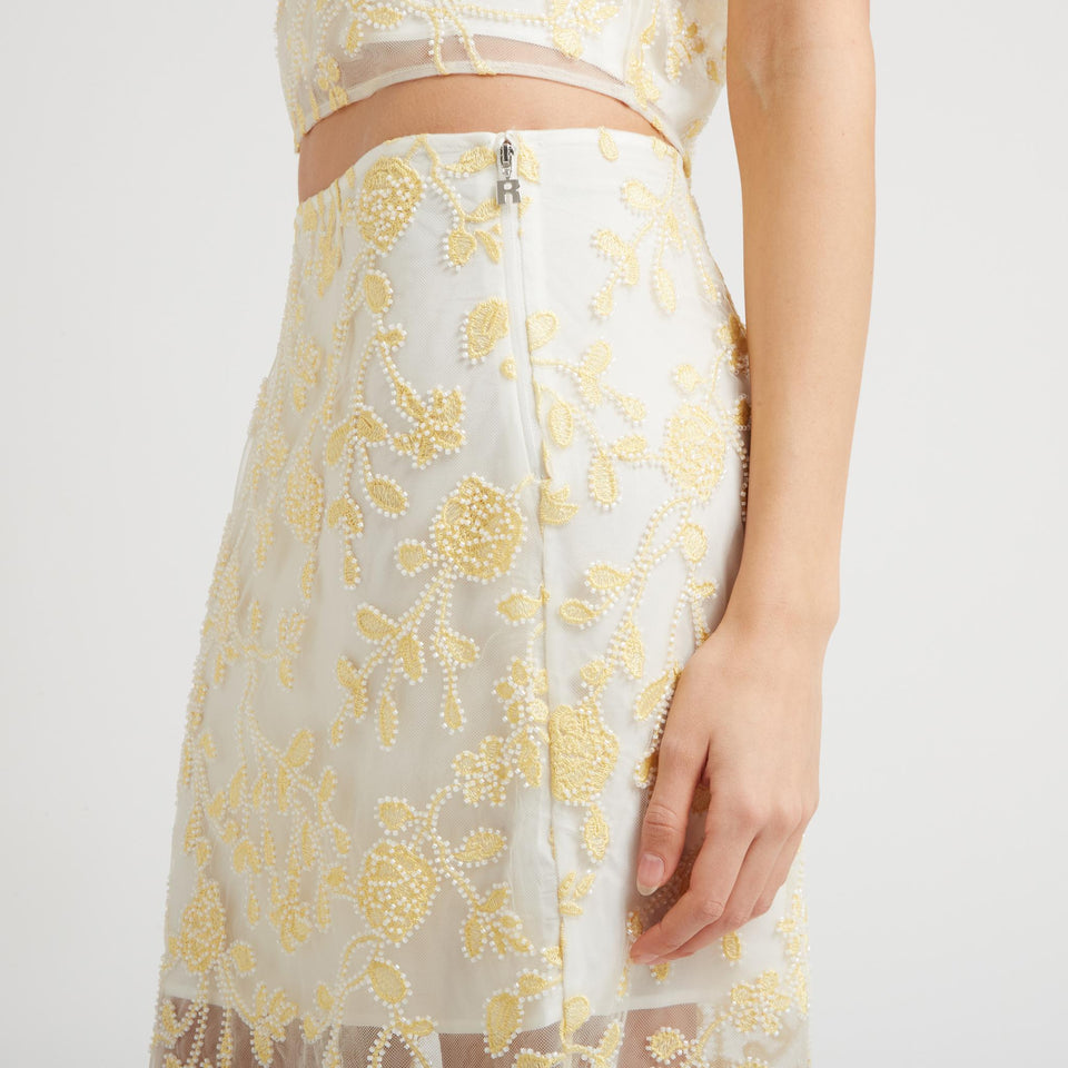 Yellow fabric skirt
