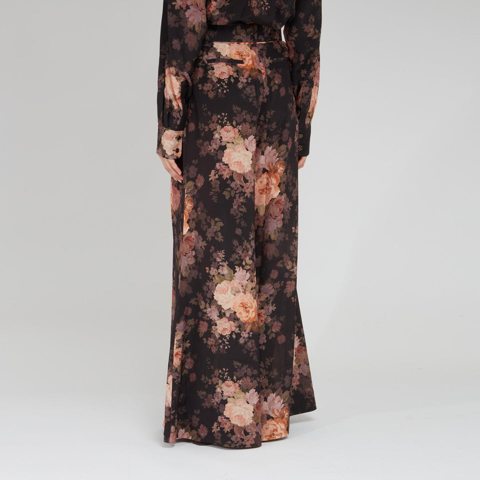 Pantalone in seta multicolor