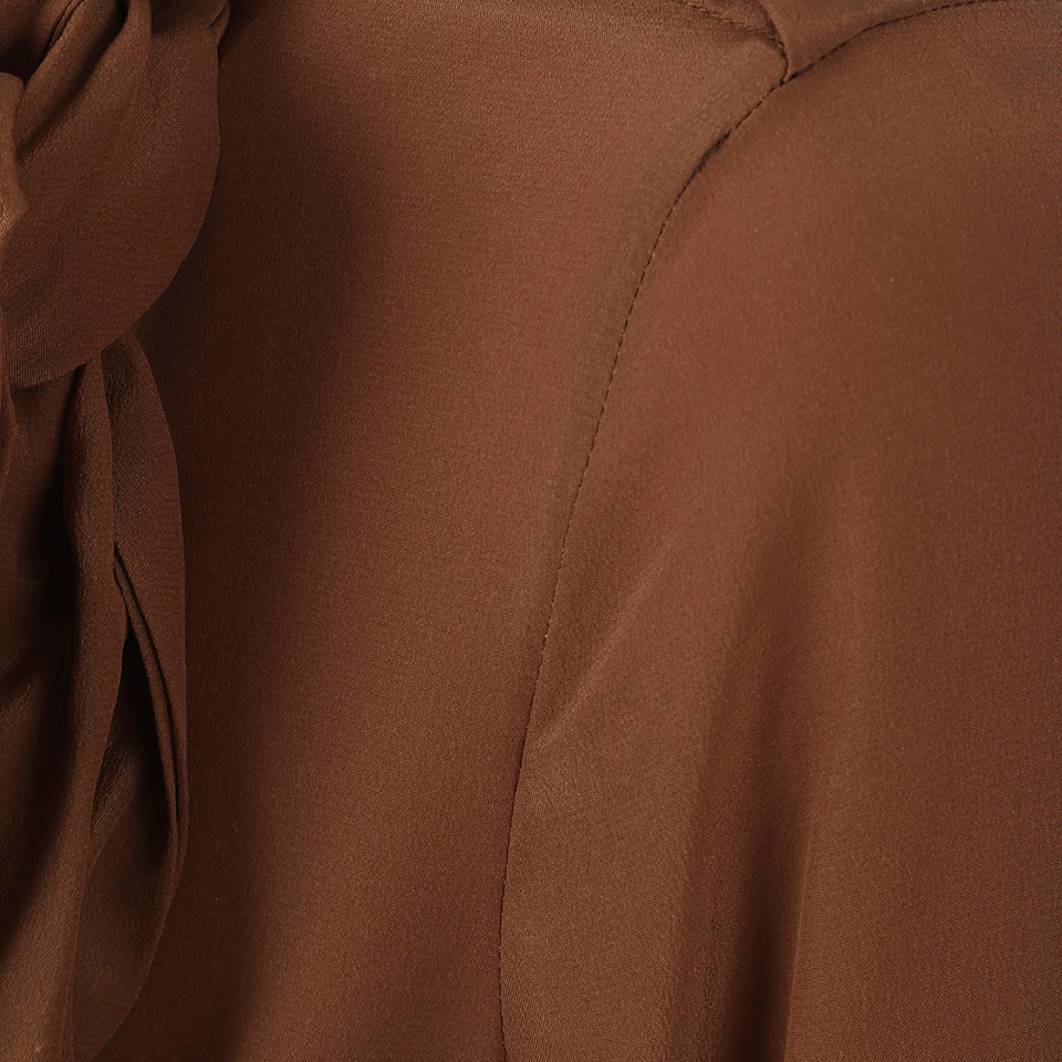 Camicia in seta marrone D472K311 VKX91220 ERMANNO SCERVINO 