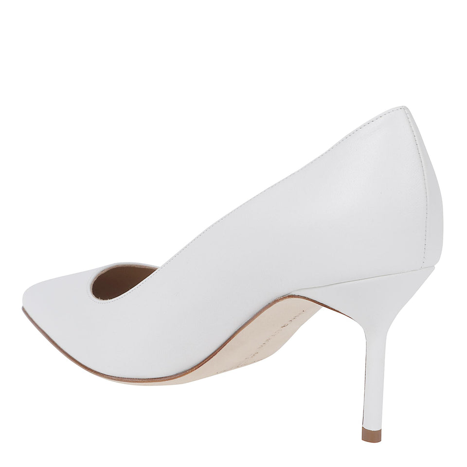 Decolletè "BB Pick" 70 in pelle bianca 9XX-0463 WHITE MANOLO BLAHNIK 