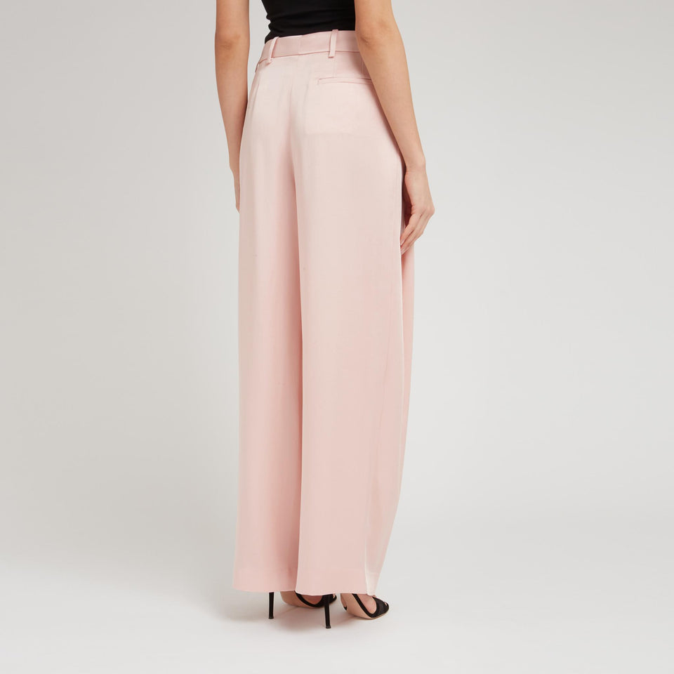 Pantalone in satin rosa