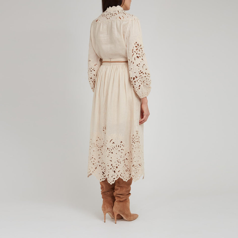 Maxi abito ''Wylie'' in lino bianco