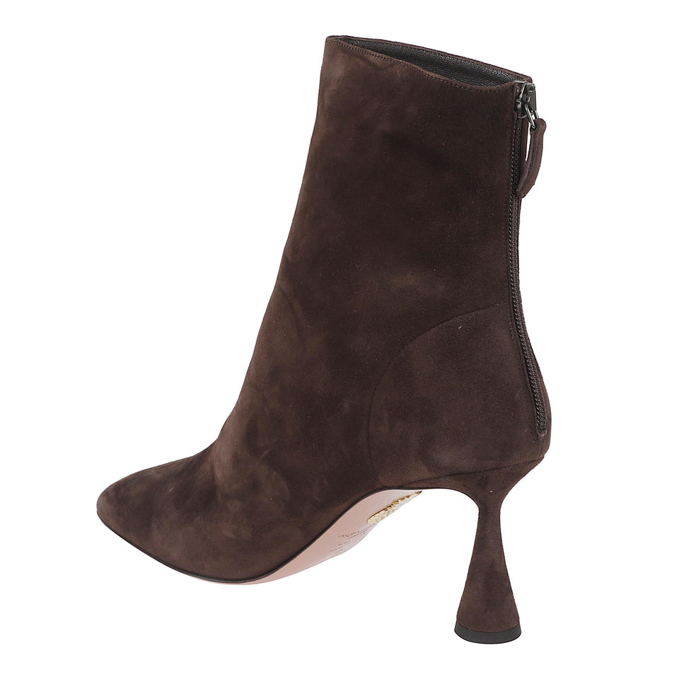 Stivaletto "Amore" 75 in suede marrone AREMIDB0 SUEESP AQUAZZURA 